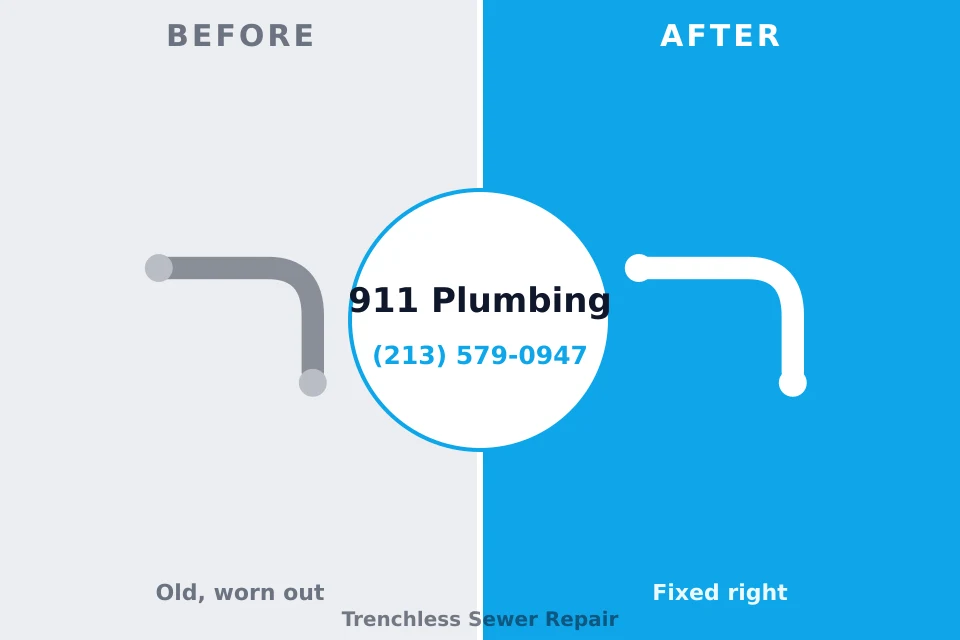 Before and after: plumbing repair Little Round Lake, WI